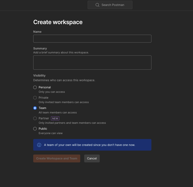 Создание рабочего пространства